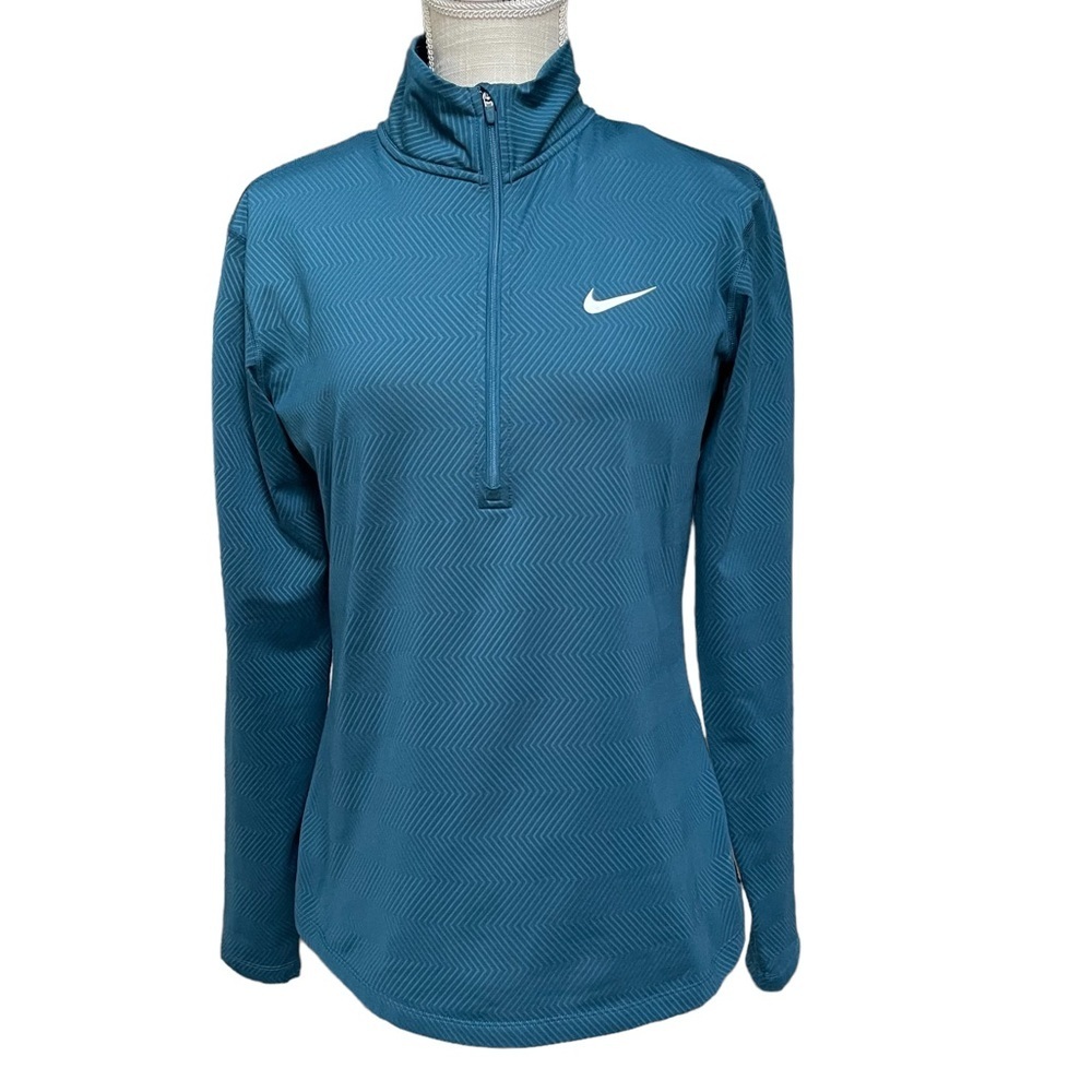 Nike Dri-Fit 1/4 Zip Pullover Long Sleeve Athletic Shirt in‎ Blue Size: L